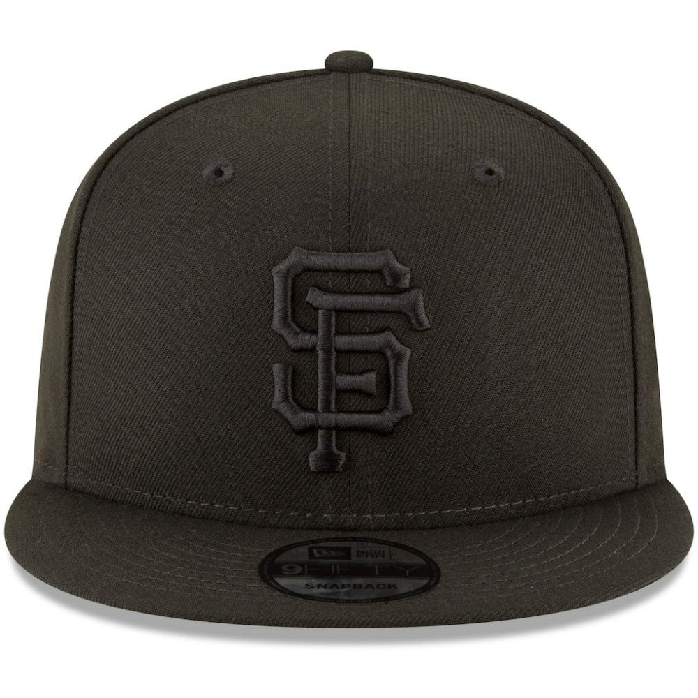 San Francisco Giants Black on Black 9FIFTY Team Snapback Adjustable Hat Black