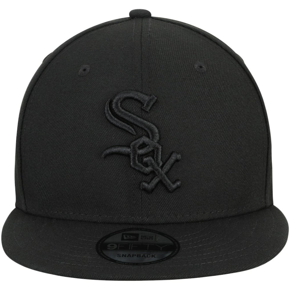 Chicago White Sox Black on Black 9FIFTY Team Snapback Adjustable Hat Black