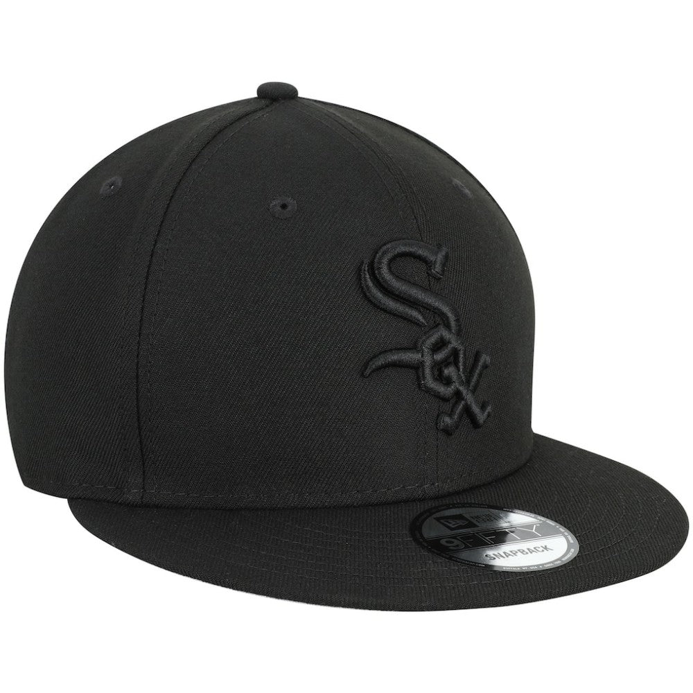Chicago White Sox Black on Black 9FIFTY Team Snapback Adjustable Hat Black