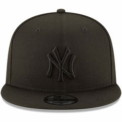New York Yankees Black on Black 9FIFTY Team Snapback Adjustable Hat Black
