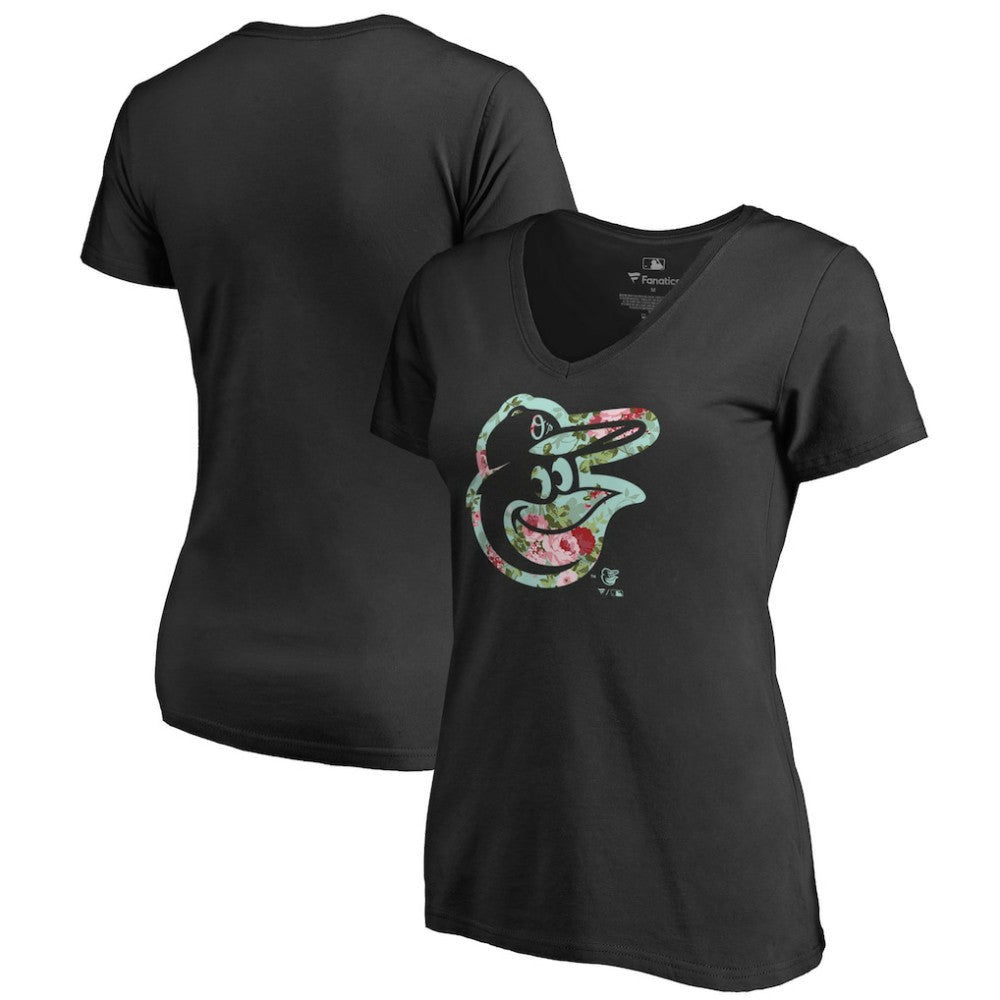 Baltimore Orioles Women's Lovely V-Neck T-Shirt Black