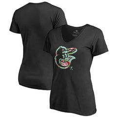 Baltimore Orioles Women's Lovely V-Neck T-Shirt Black