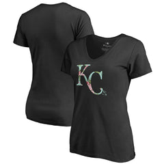 Kansas City Royals Women's Lovely V-Neck T-Shirt Black