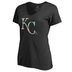 Kansas City Royals Women's Lovely V-Neck T-Shirt Black