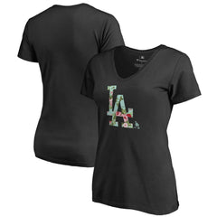 Los Angeles Dodgers Women's Lovely V-Neck T-Shirt Black