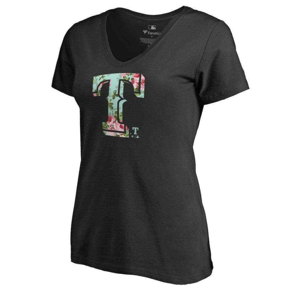 Texas Rangers Women's Lovely V-Neck T-Shirt Black