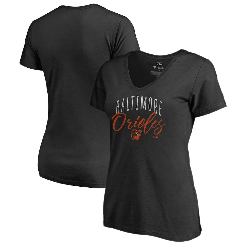 Baltimore Orioles Women's Graceful V-Neck T-Shirt Black