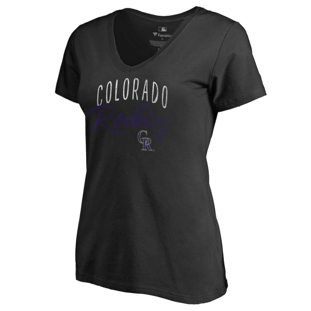 Colorado Rockies Women's Graceful V-Neck T-Shirt Black