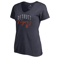 Detroit Tigers Women's Graceful V-Neck T-Shirt Navy