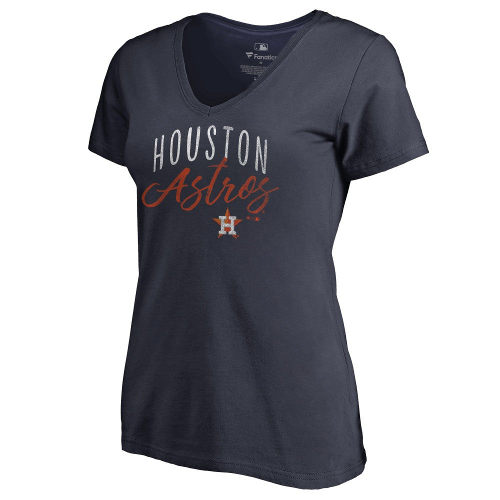 Houston Astros Women's Graceful V-Neck T-Shirt Navy