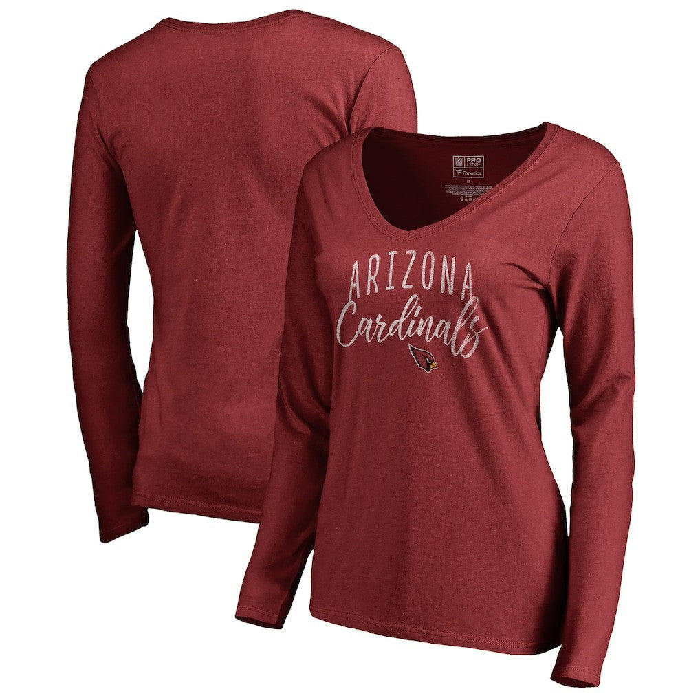 Arizona Cardinals Women's Graceful Long Sleeve V-Neck T-Shirt - Cardinal online