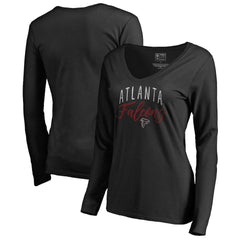 Atlanta Falcons Women's Graceful Long Sleeve V-Neck T-Shirt - Black outlet