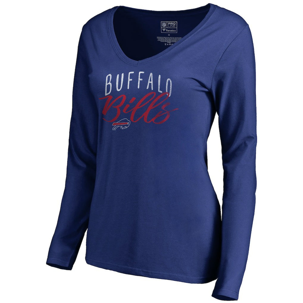 Buffalo Bills Women's Graceful Long Sleeve V-Neck T-Shirt - Royal outlet