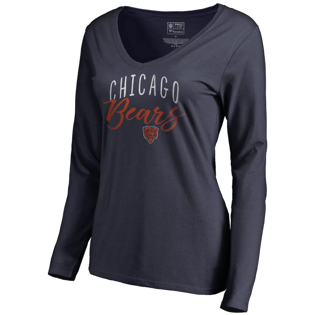 Chicago Bears Women's Graceful Long Sleeve V-Neck T-Shirt - Navy online