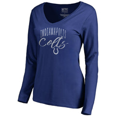 Indianapolis Colts Women's Graceful Long Sleeve V-Neck T-Shirt - Royal for sale