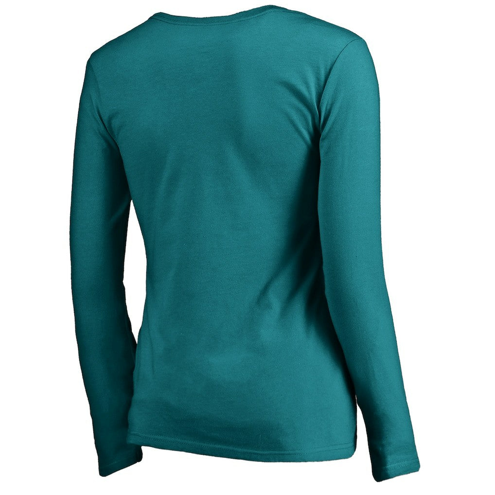 Miami Dolphins Women's Graceful Long Sleeve V-Neck T-Shirt - Aqua discount