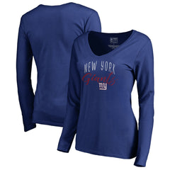 New York Giants Women's Graceful Long Sleeve V-Neck T-Shirt - Royal online