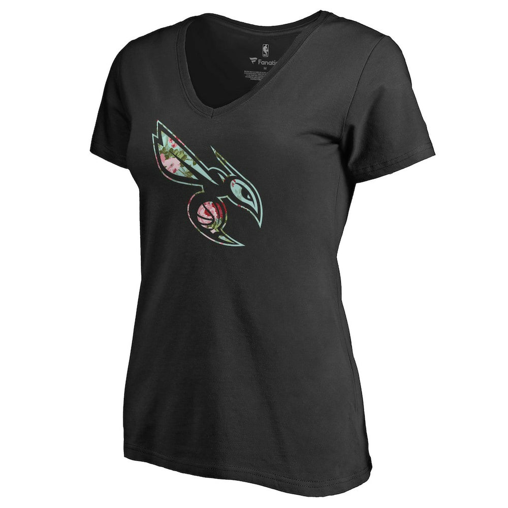 Charlotte Hornets Lovely V-Neck T-Shirt - Black on sale