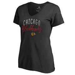 Chicago Blackhawks Women's Graceful V-Neck T-Shirt - Black T-shirts