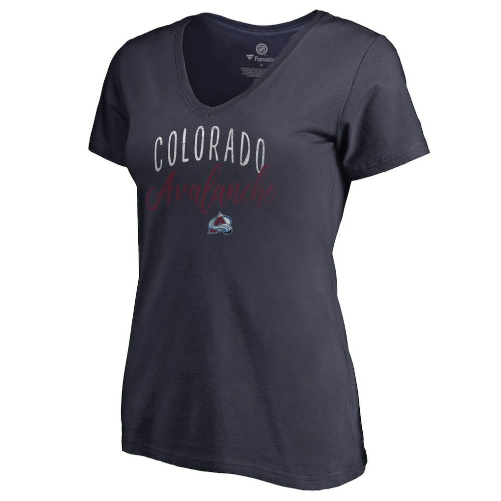 Colorado Avalanche Women's Graceful V-Neck T-Shirt - Navy T-shirts