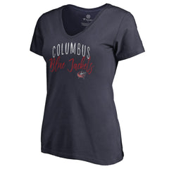 Columbus Blue Jackets Women's Graceful V-Neck T-Shirt - Navy T-shirts