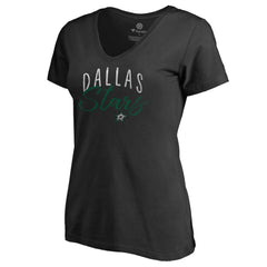 Dallas Stars Women's Graceful V-Neck T-Shirt - Black T-shirts