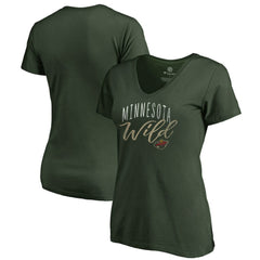 Minnesota Wild Women's Graceful V-Neck T-Shirt - Green T-shirts