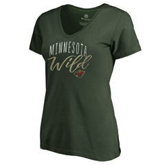 Minnesota Wild Women's Graceful V-Neck T-Shirt - Green T-shirts