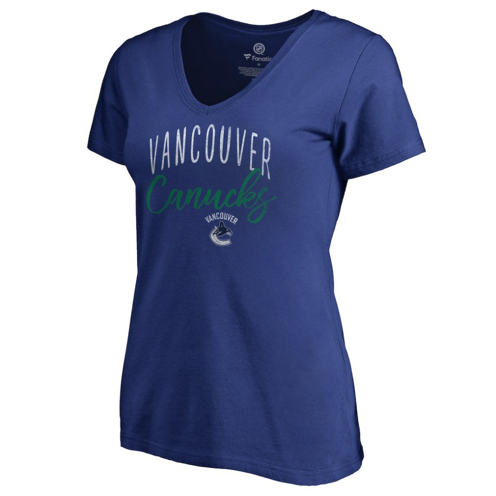 Vancouver Canucks Women's Graceful V-Neck T-Shirt - Blue T-shirts