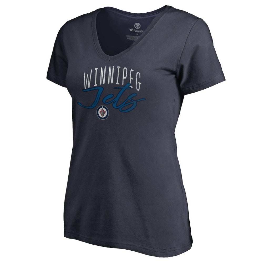 Winnipeg Jets Women's Graceful V-Neck T-Shirt - Navy T-shirts