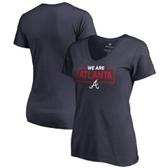 Atlanta Braves Women's We Are Icon V-Neck T-Shirt Navy