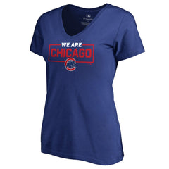 Chicago Cubs Women's We Are Icon V-Neck T-Shirt Royal