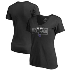Colorado Rockies Women's We Are Icon V-Neck T-Shirt Black