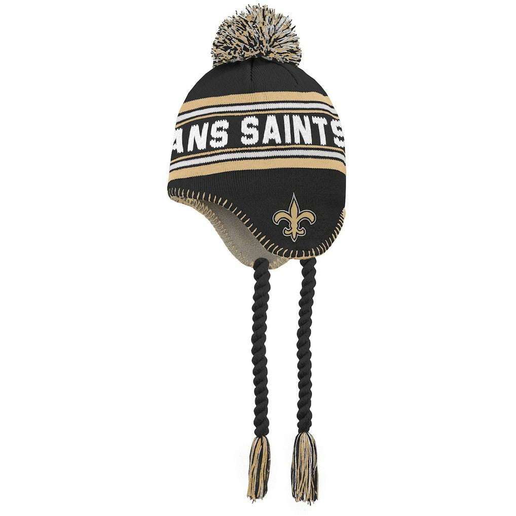 New Orleans Saints Preschool Jacquard Tassel Knit Hat with Pom - Black/Gold online