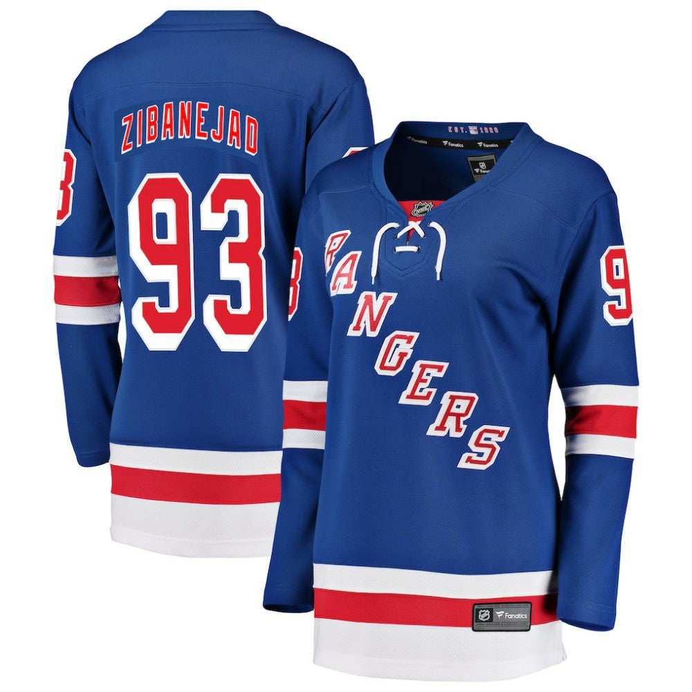 Mika Zibanejad New York Rangers Fanatics Women's Breakaway Player Jersey - Blue Jerseys
