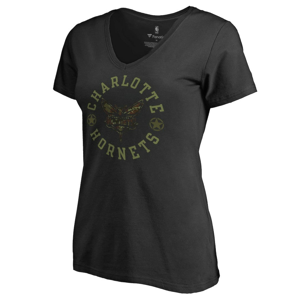 Charlotte Hornets Women's Liberty V-Neck T-Shirt - Black sale