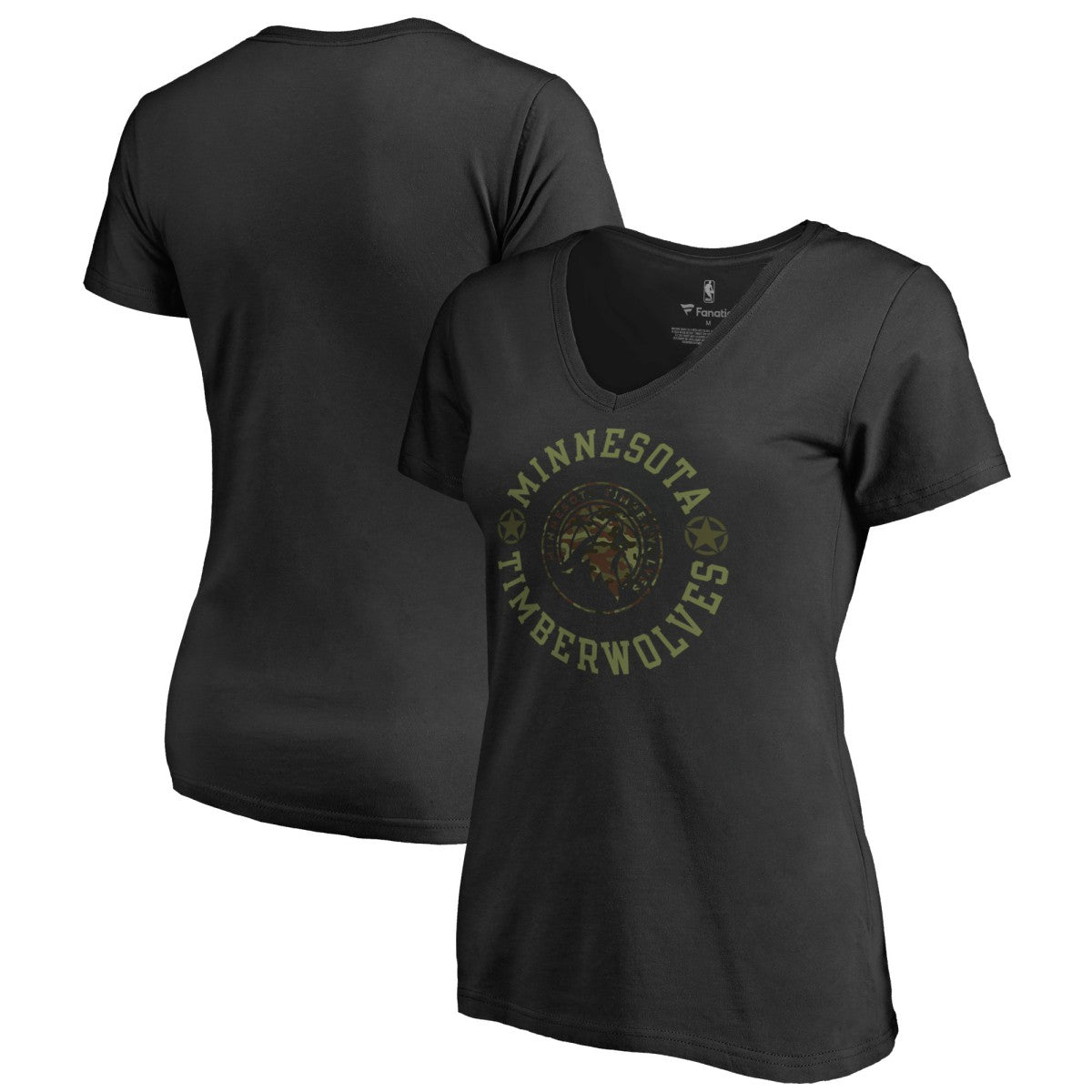 Minnesota Timberwolves Women's Liberty V-Neck T-Shirt - Black cheap