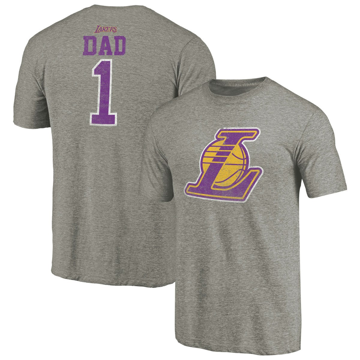 Los Angeles Lakers Greatest Dad Tri-Blend T-Shirt - Gray for sale