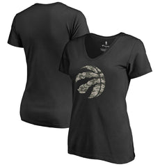 Toronto Raptors Women's Cloak Camo V-Neck T-Shirt - Black shop