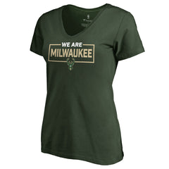 Milwaukee Bucks Women's We Are Iconic Collection V-Neck T-Shirt - Green for sale