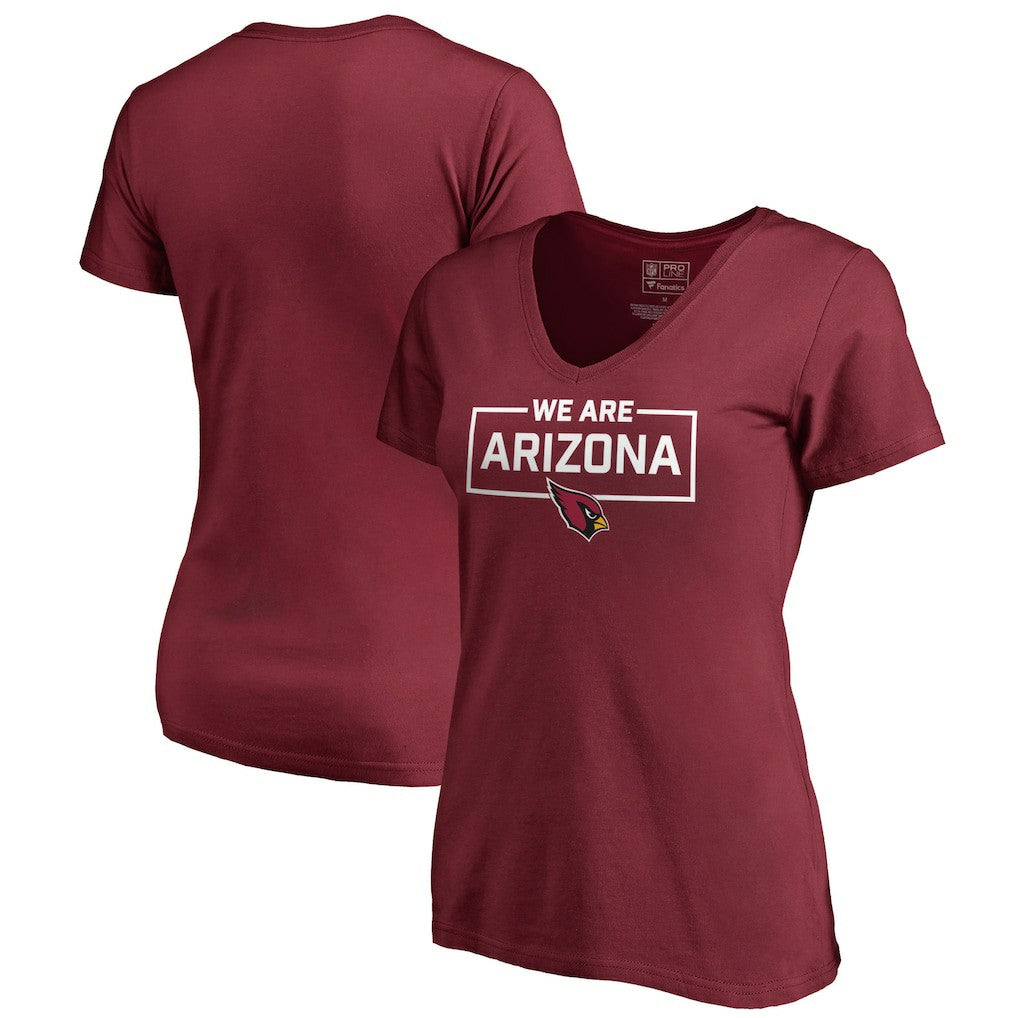 Arizona Cardinals Women's We Are Icon V-Neck T-Shirt - Cardinal for sale