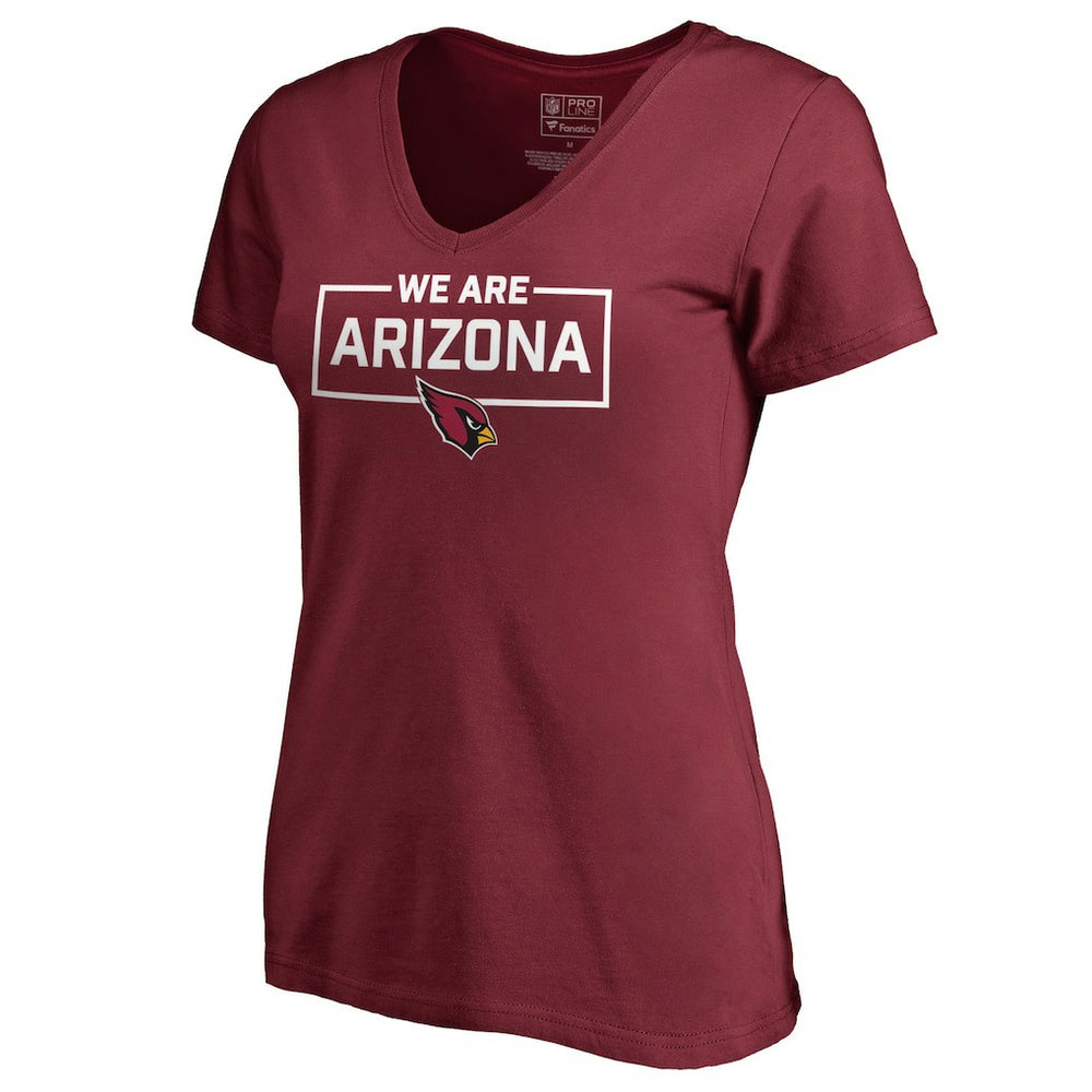 Arizona Cardinals Women's We Are Icon V-Neck T-Shirt - Cardinal for sale