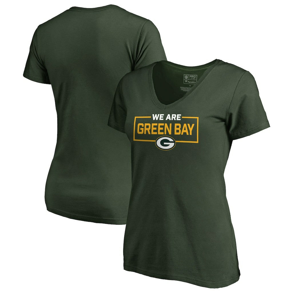 Green Bay Packers Women's We Are Icon V-Neck T-Shirt - Green discount
