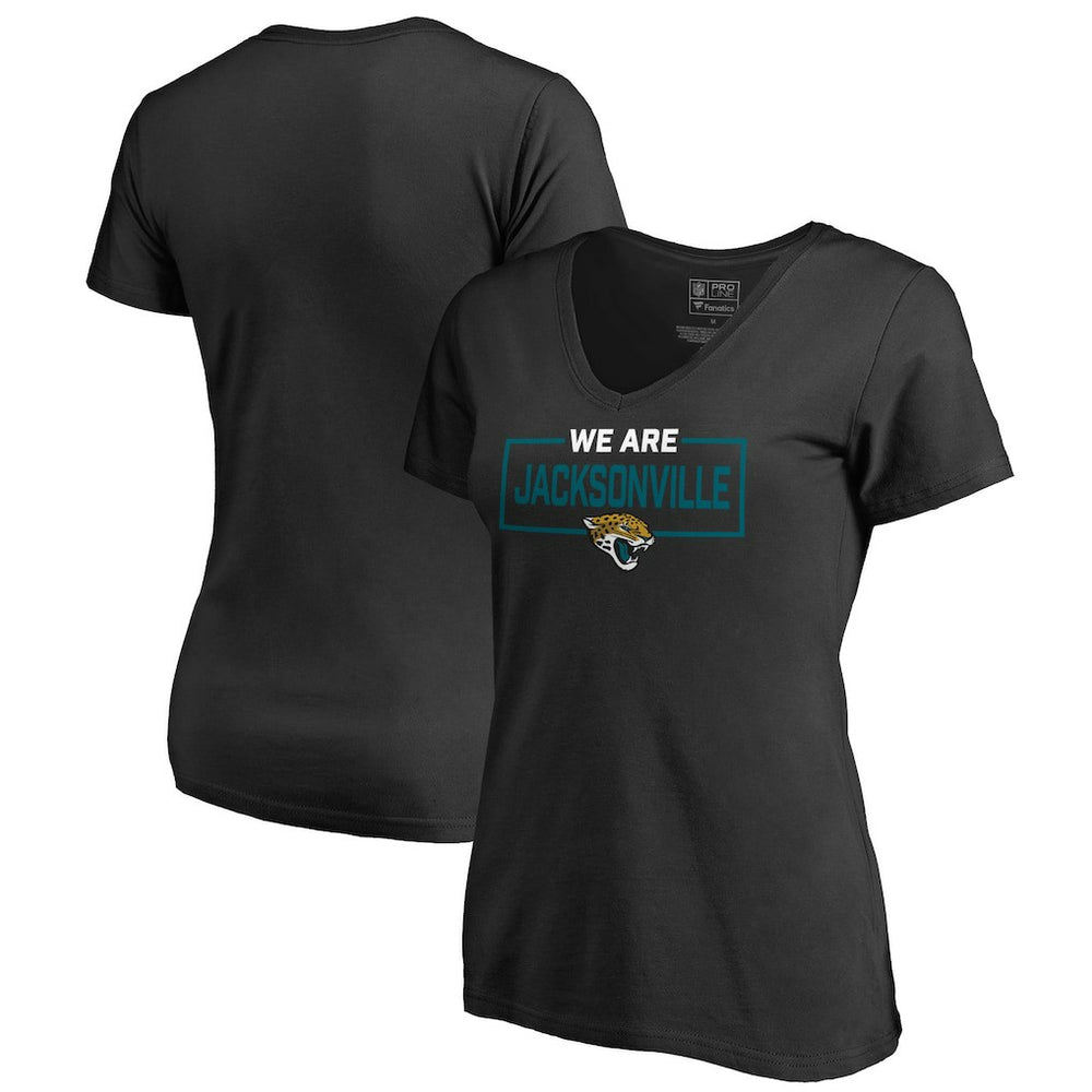 Jacksonville Jaguars Women's We Are Icon V-Neck T-Shirt - Black on sale
