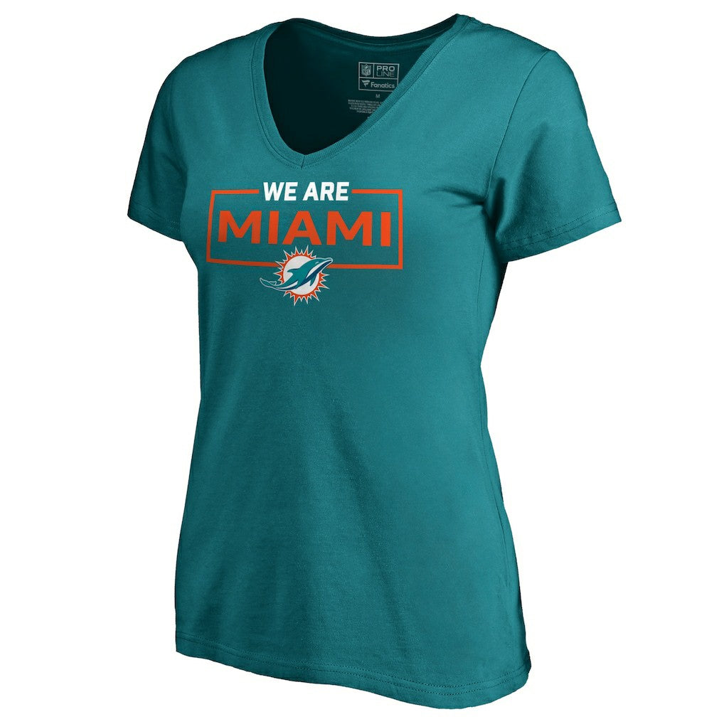 Miami Dolphins Women's We Are Icon V-Neck T-Shirt - Aqua cheap