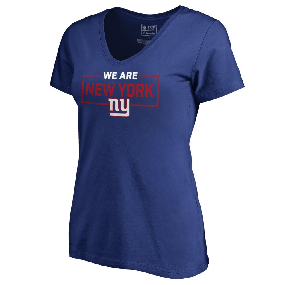 New York Giants Women's We Are Icon V-Neck T-Shirt - Royal on sale