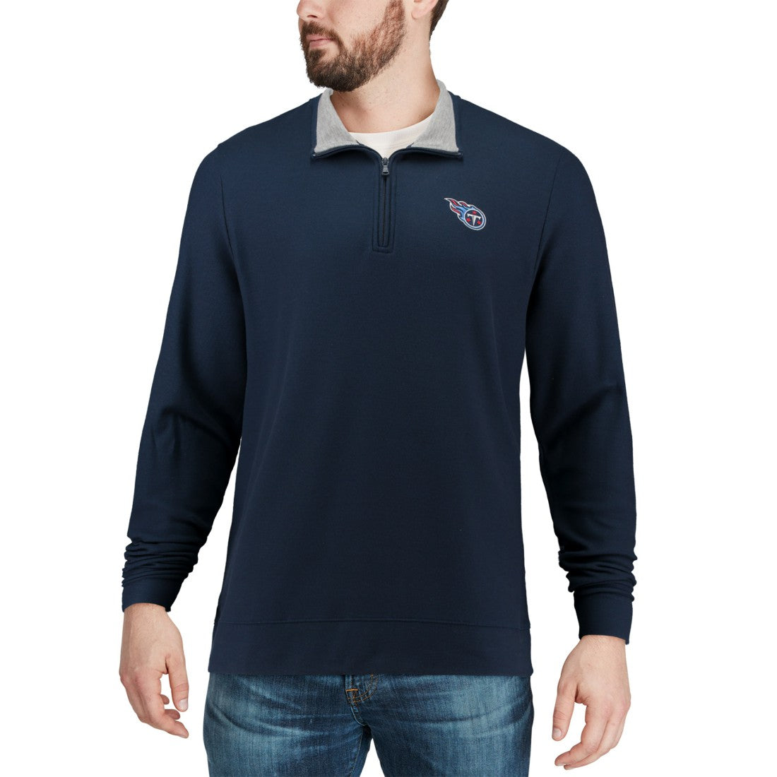Tennessee Titans Vineyard Vines Saltwater Quarter-Zip Jacket - Navy for sale