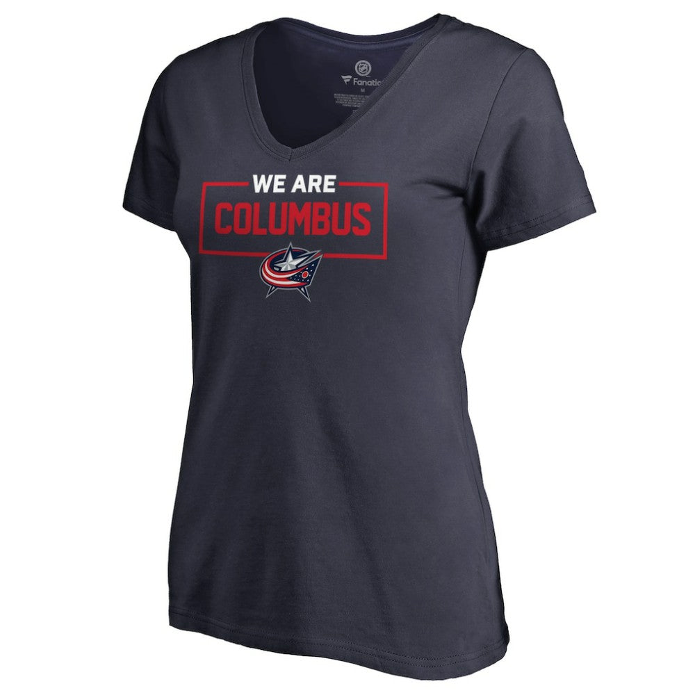 Columbus Blue Jackets Women's Iconic Collection V-Neck T-Shirt - Navy T-shirts