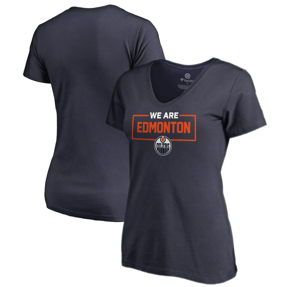 Edmonton Oilers Women's Iconic Collection V-Neck T-Shirt - Navy T-shirts