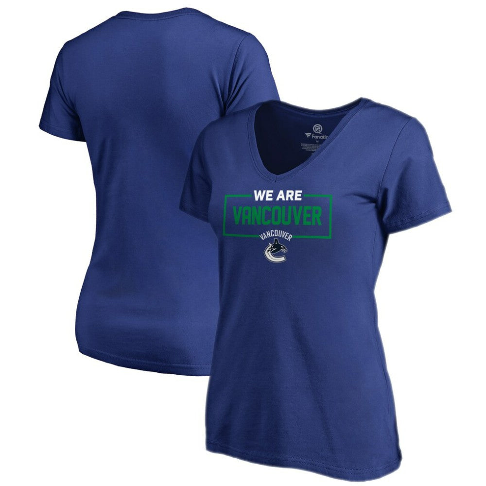 Vancouver Canucks Women's Iconic Collection V-Neck T-Shirt - Blue T-shirts